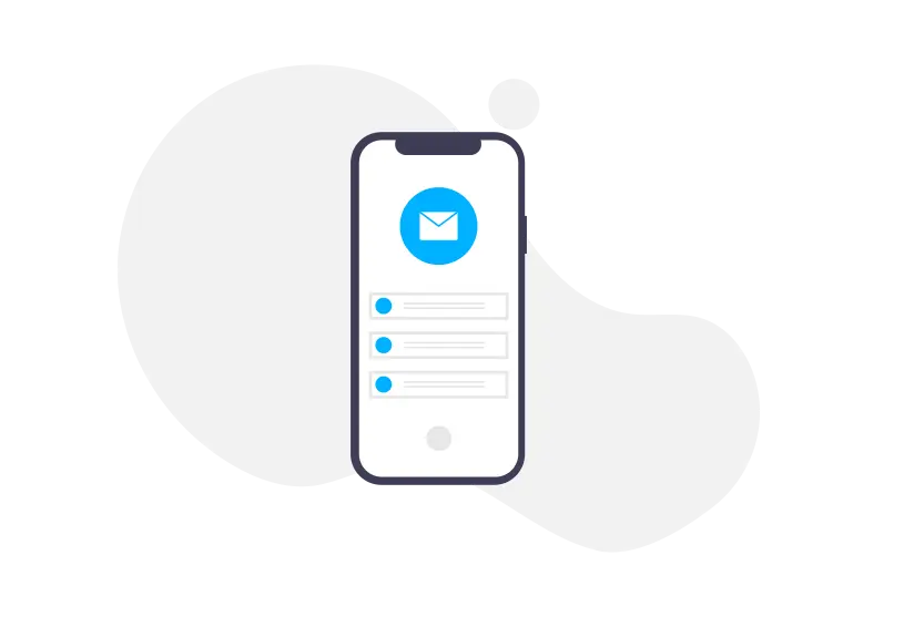 mobile phone with email icon
